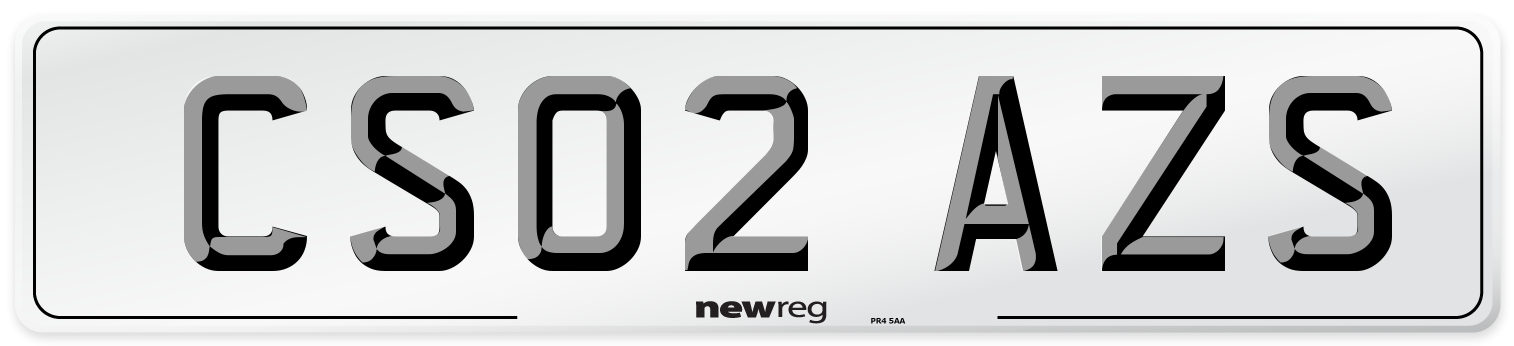 CS02 AZS Number Plate from New Reg